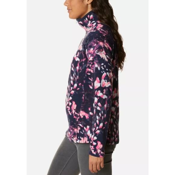 Columbia Glacial IV Print Half Zip Dark Nocturnal Florescence Pullover Fleece M - Picture 3 of 10